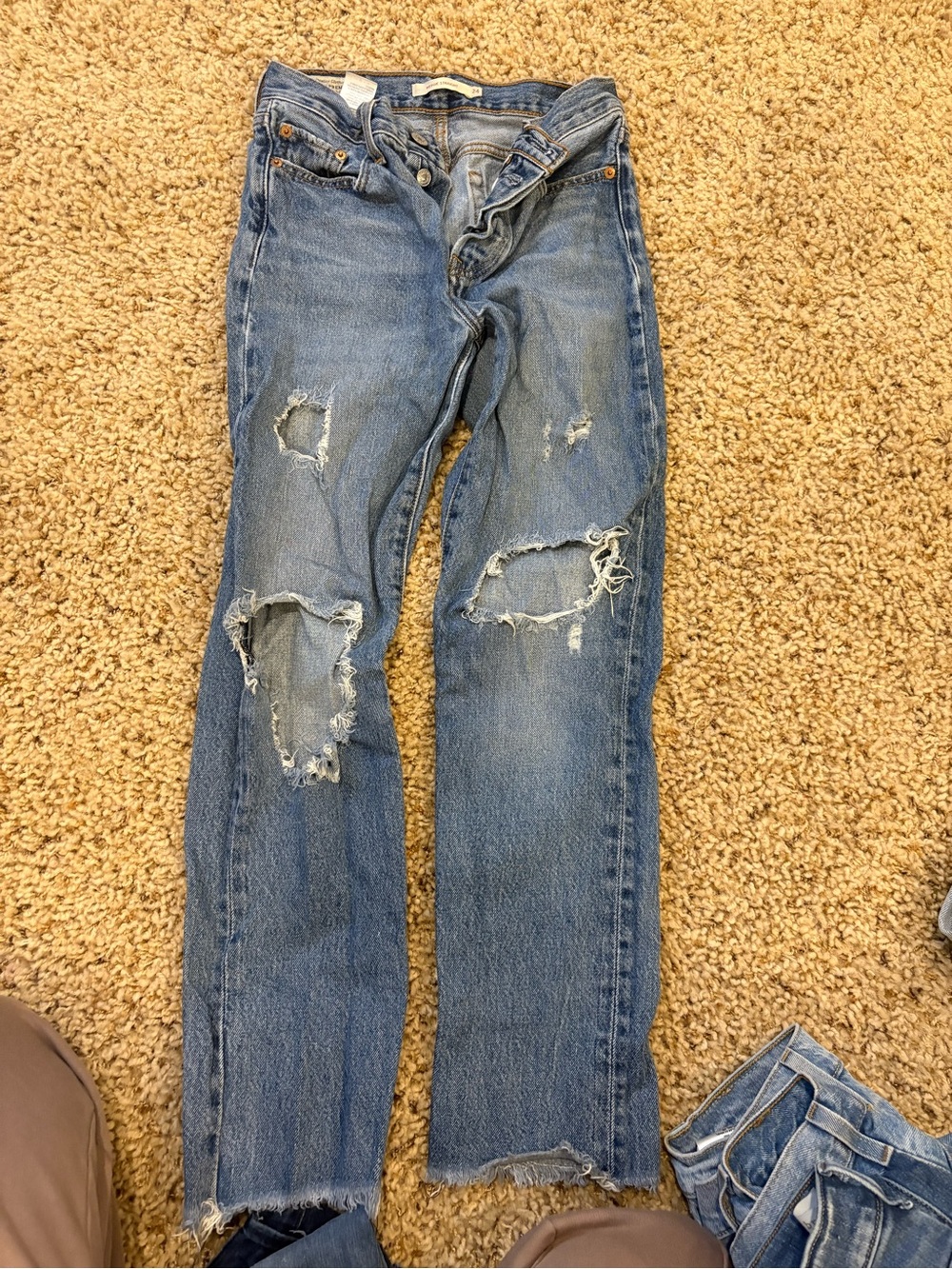 Levi’s Wedgie Straight Distressed Denim Jeans